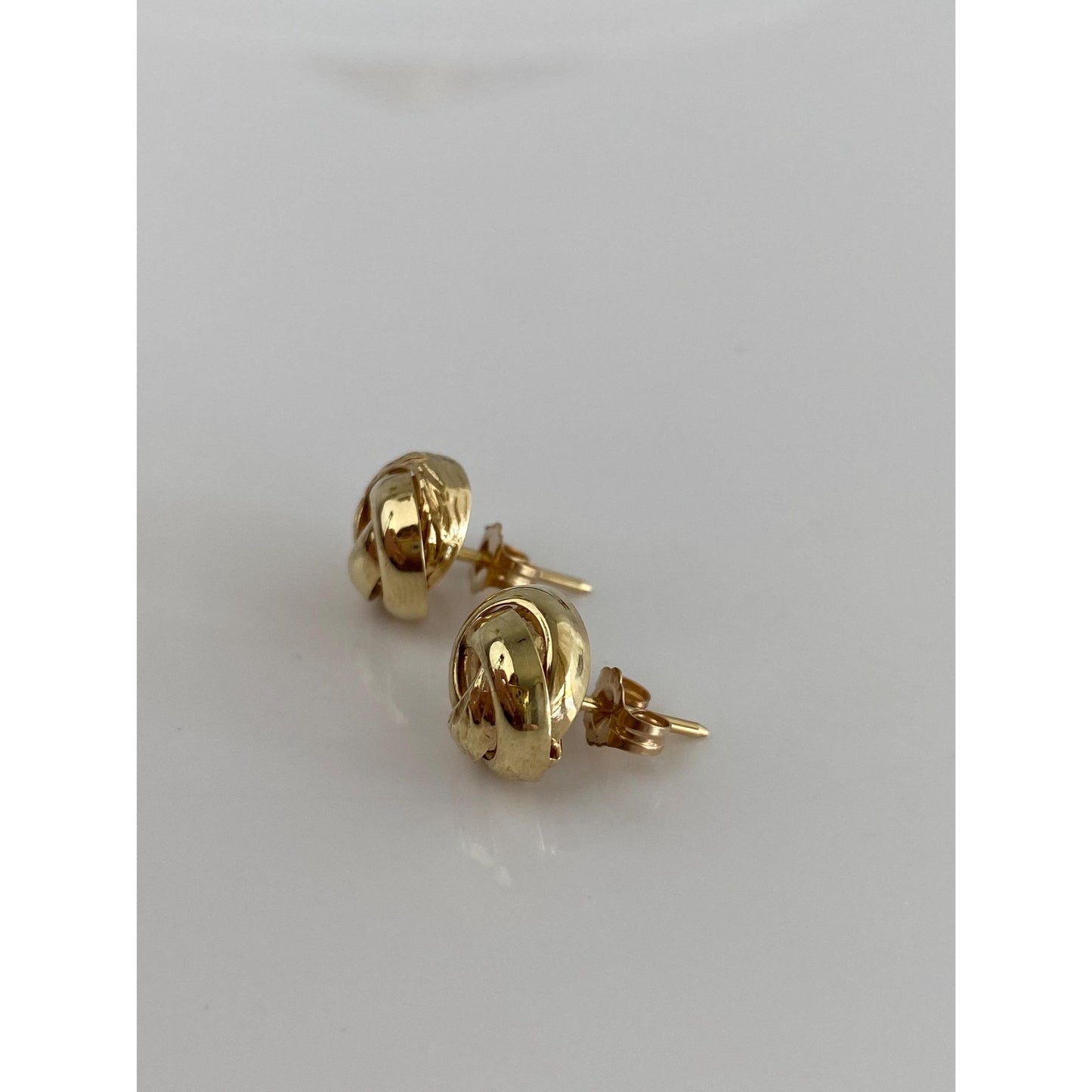 Vintage Solid 14k Yellow Gold Knot Stud Earrings