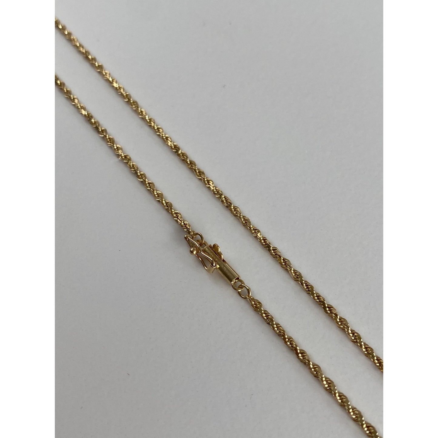 Vintage Solid 14k Yellow Gold Long Rope Chain Necklace - 31.5 inches