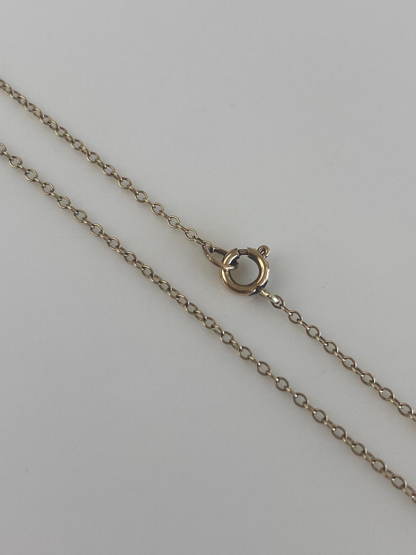 Vintage Solid 9k Yellow Gold Cable Chain Necklace - 16.5 inches