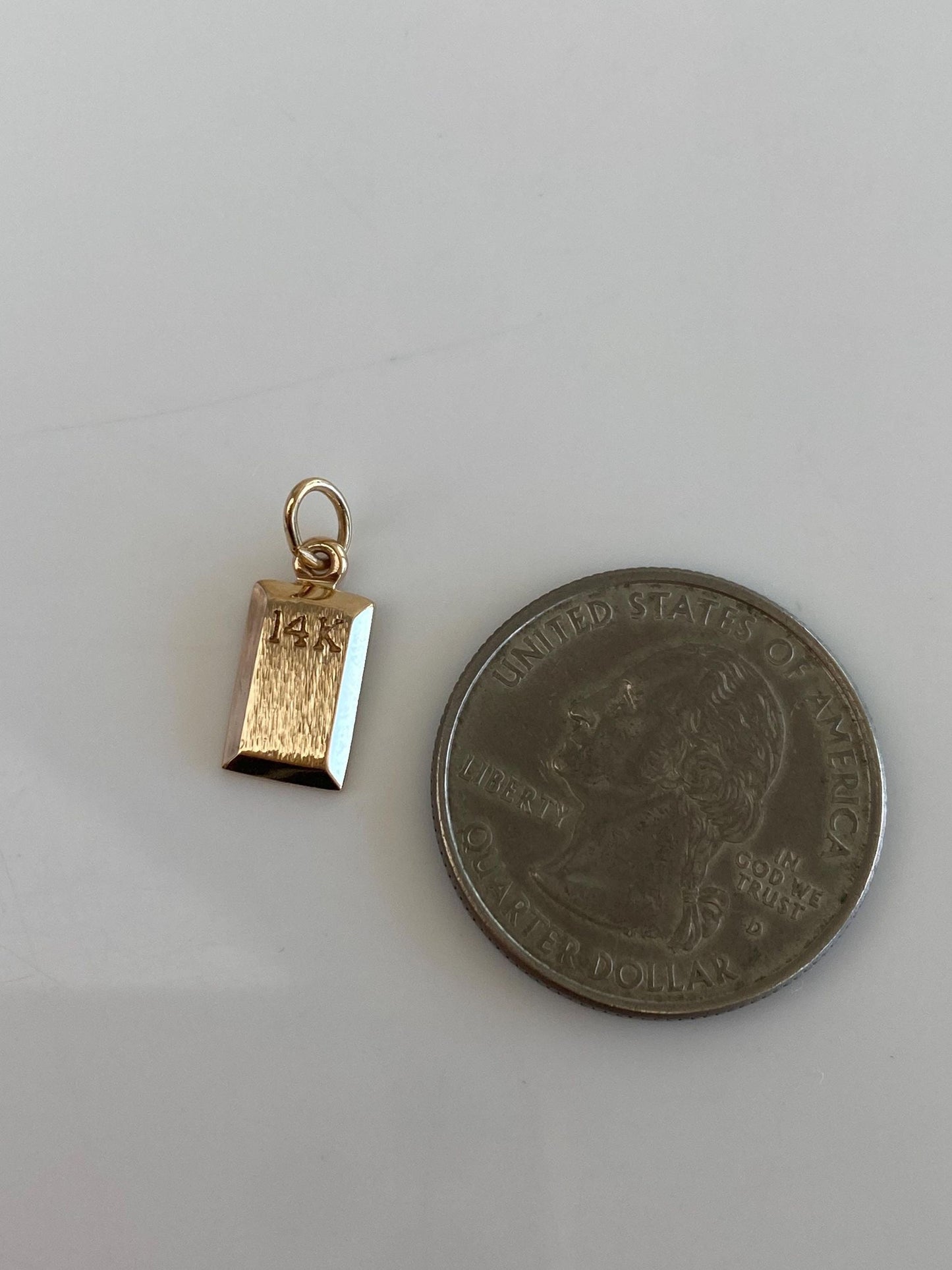 Vintage Solid 14k Yellow Gold Bar Charm