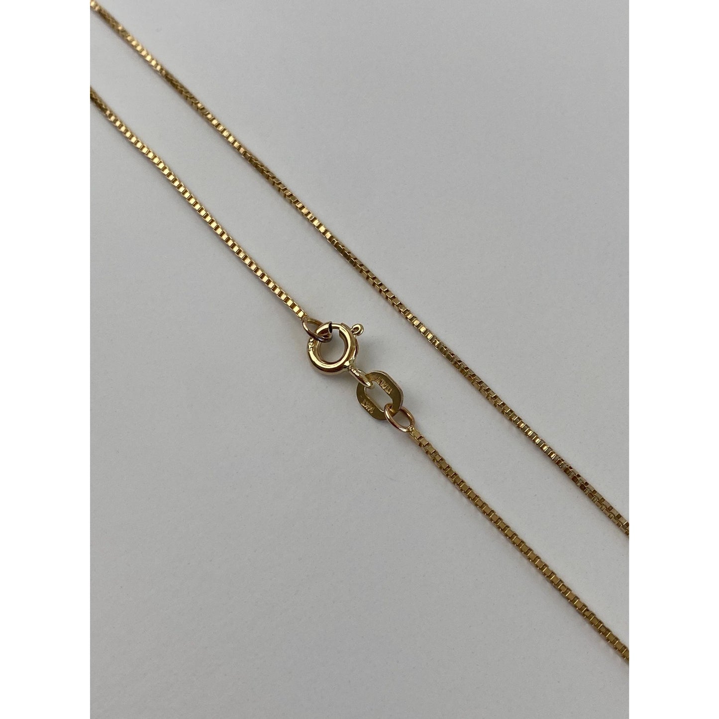 Vintage Solid 14k Yellow Gold Box Chain Necklace - 26.5 inches