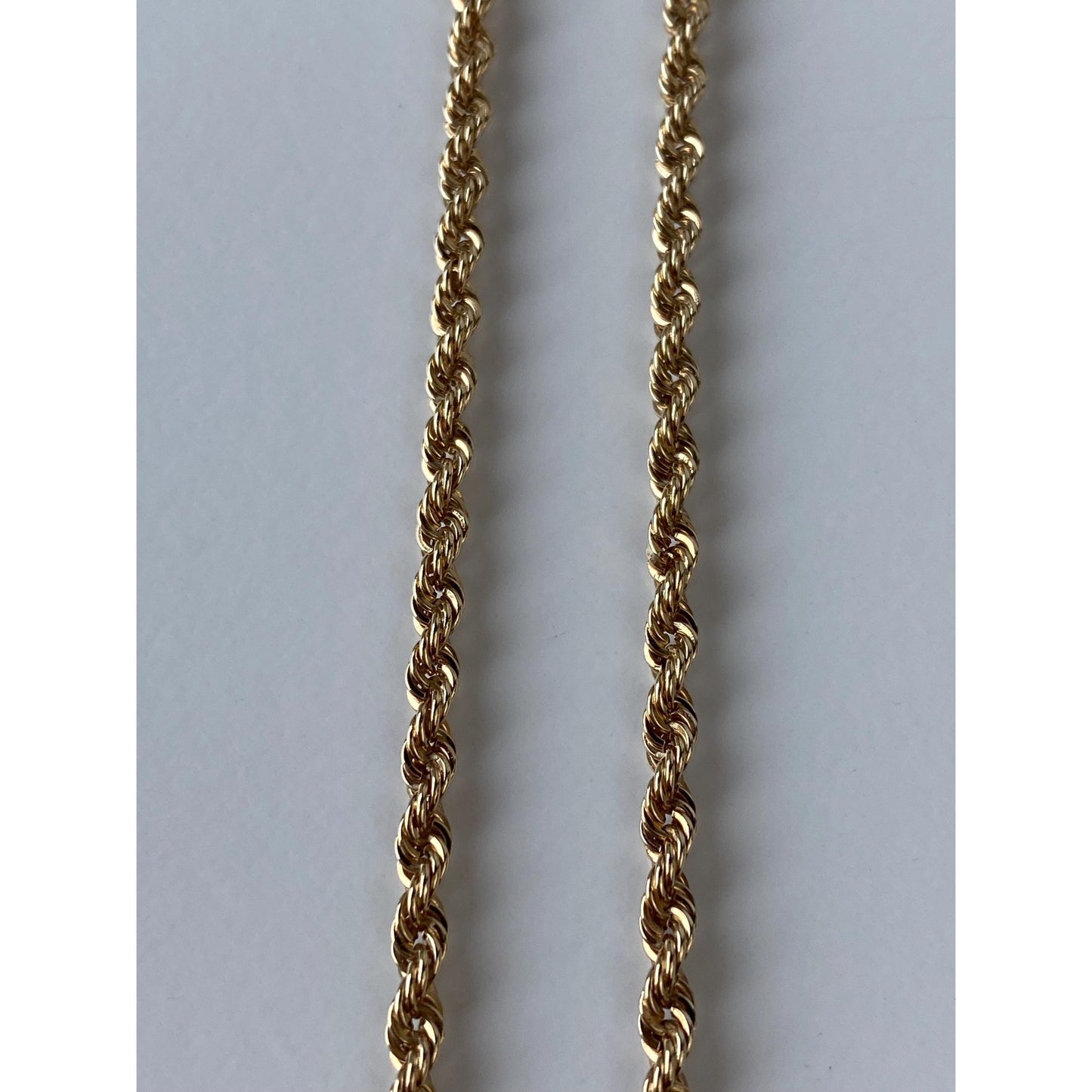 Vintage Solid 10k Yellow Gold Rope Chain Necklace - 20.25 inches