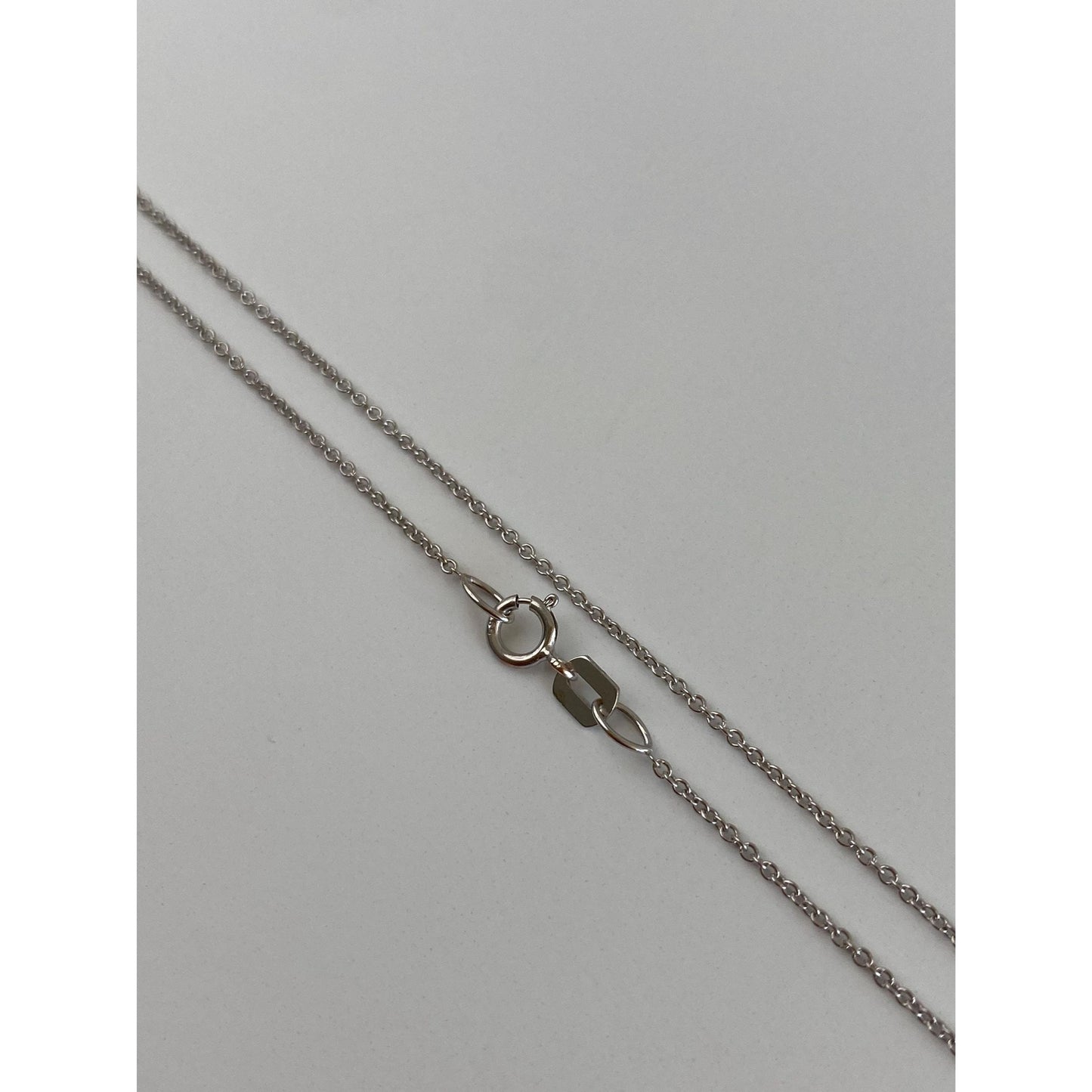 Vintage Solid 14k White Gold Tight Rolo Chain Necklace - 16 inches