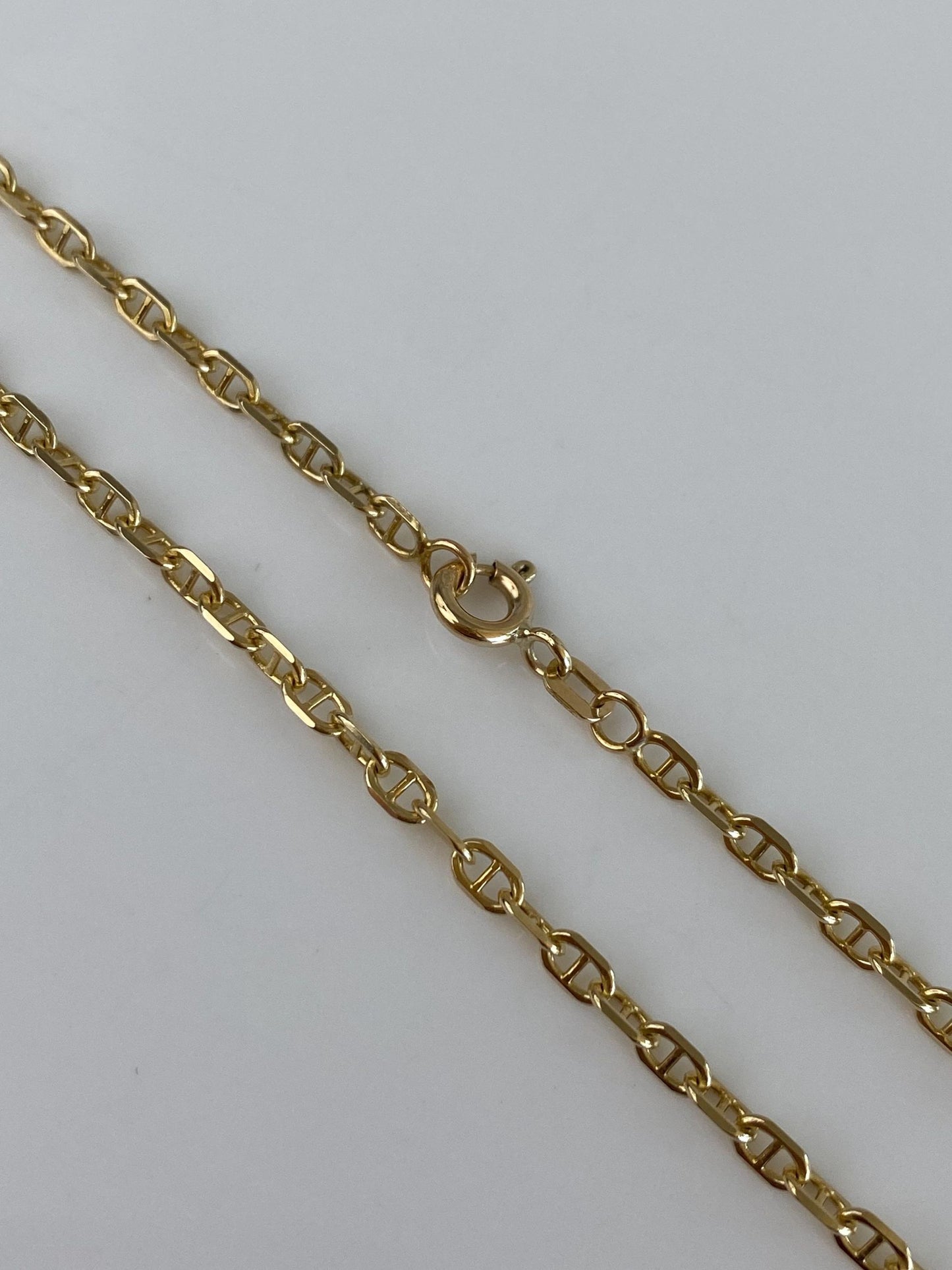 Vintage Solid 14k Yellow Gold Mariner Chain Necklace - 18 inches