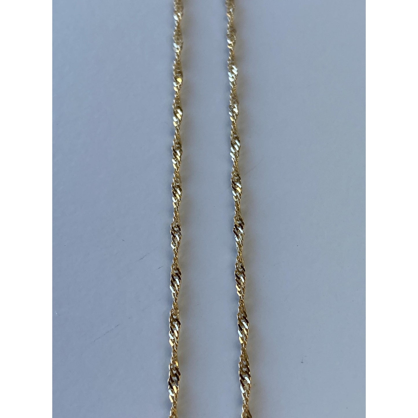 Vintage Solid 14k Yellow Gold Long Twist Chain Necklace - 23.75 inches