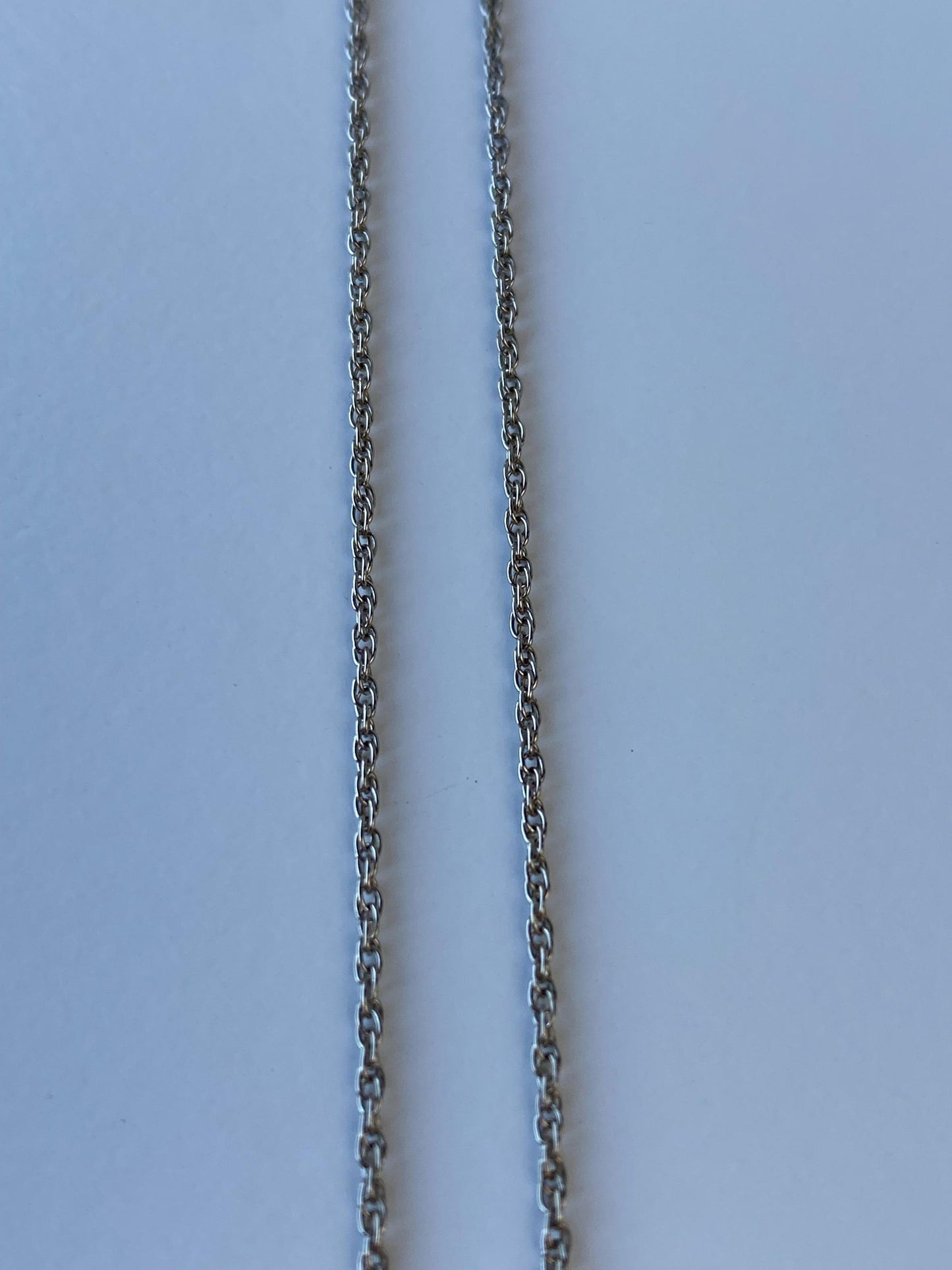 Solid 14k White Gold Dainty Chain Necklace - 18 inches