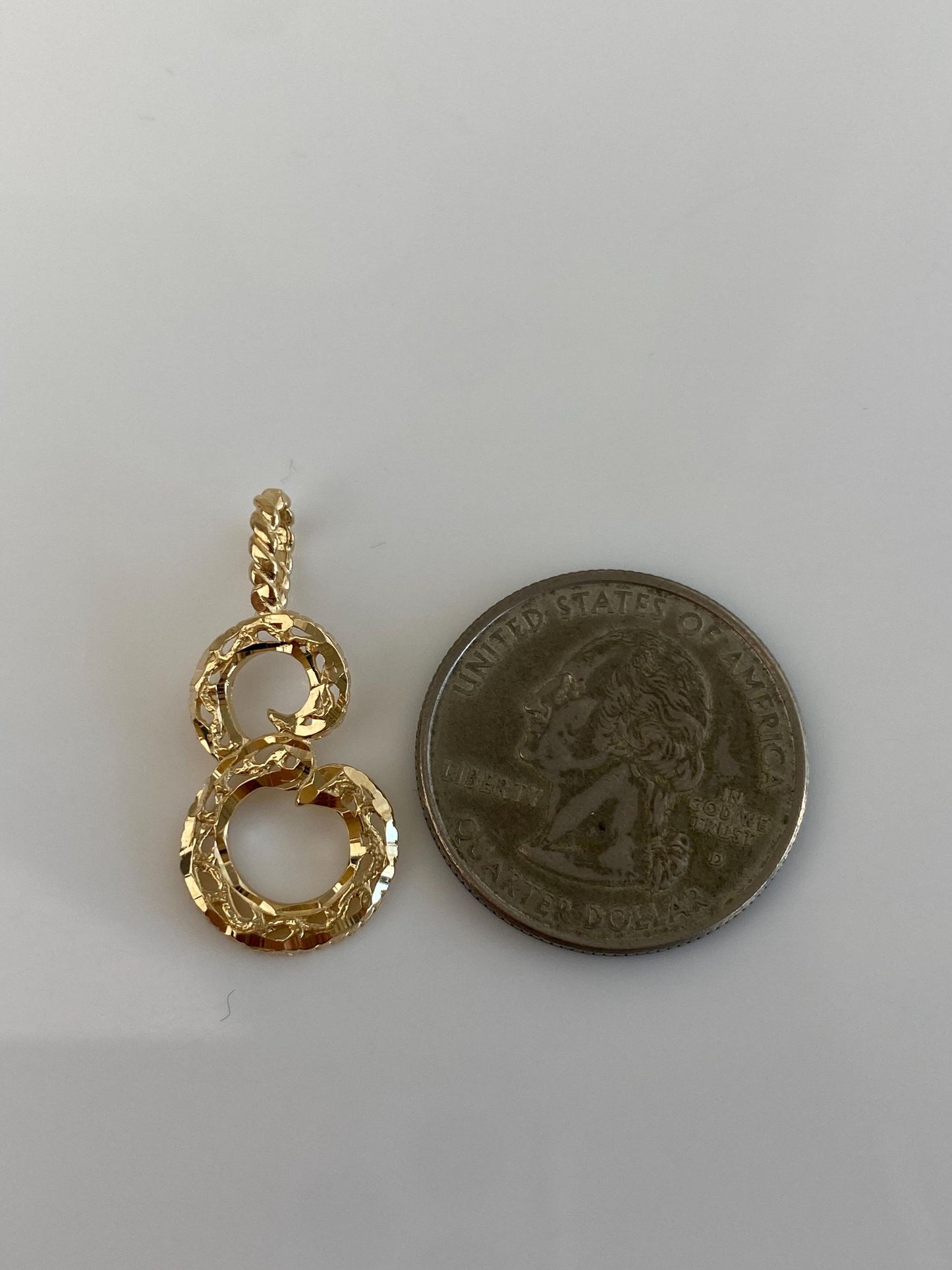 Vintage Solid 14k Yellow Gold Open Work Initial 'E' Charm
