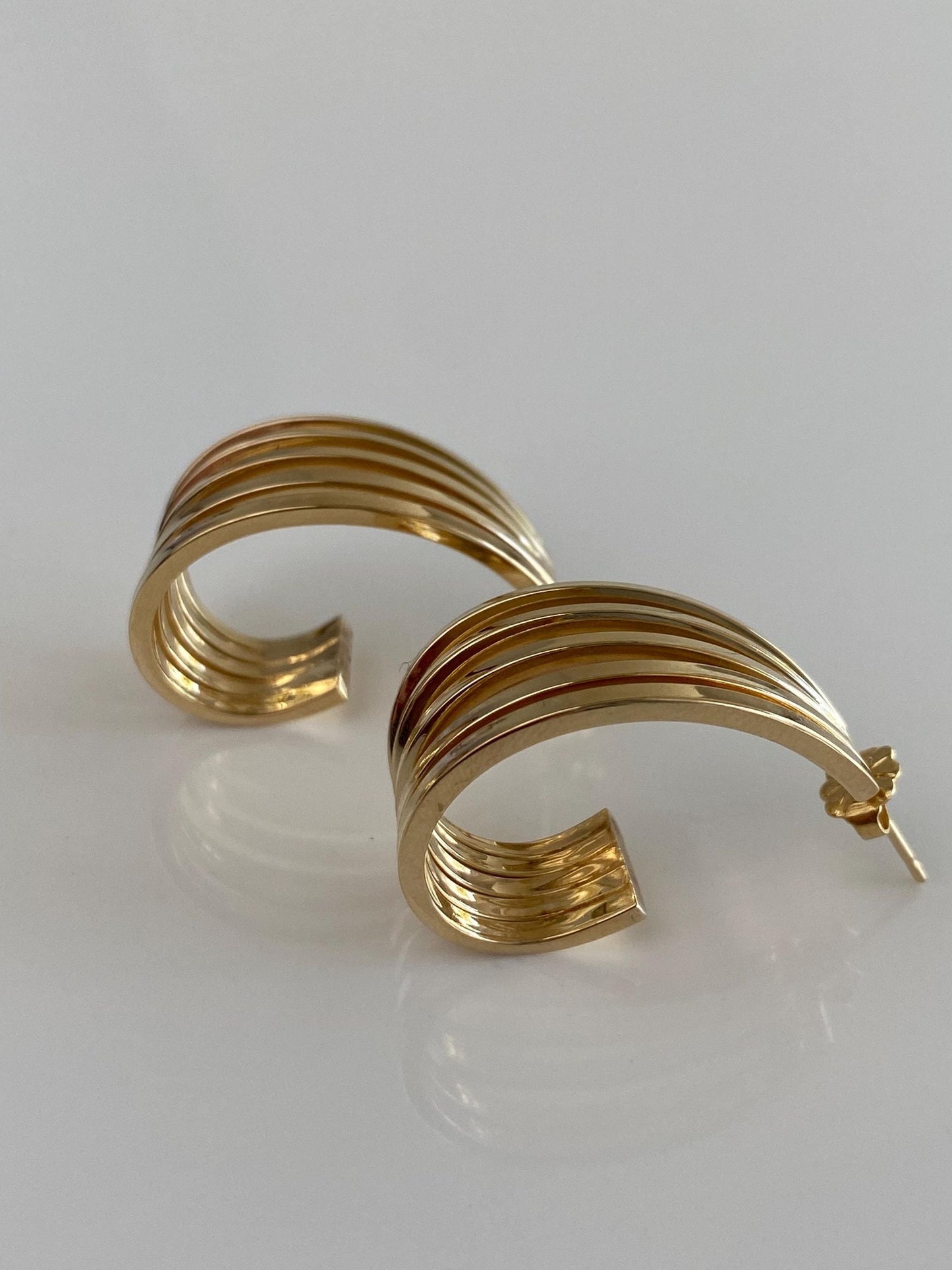 Vintage 14k Yellow Gold Layered Drop Earrings