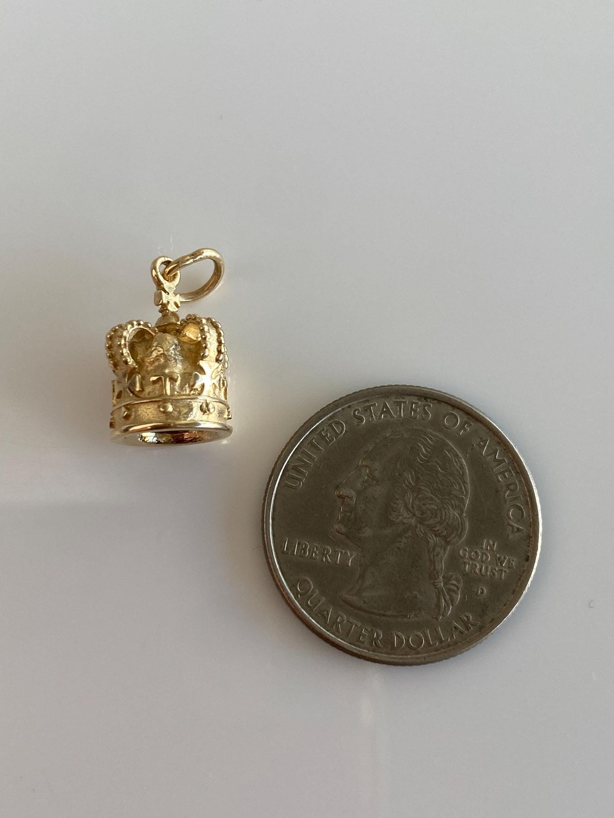 Vintage Solid 14k Yellow Gold Crown Charm