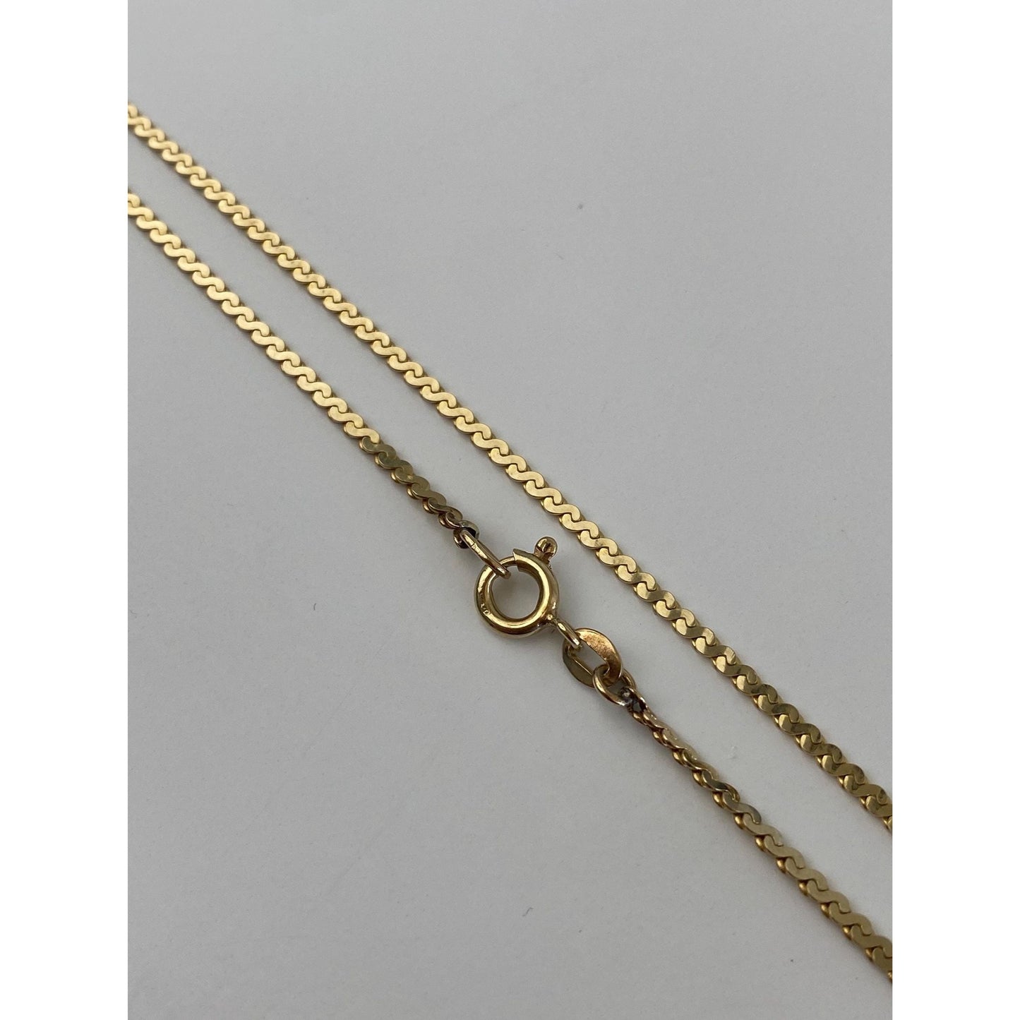 Vintage Solid 14k Yellow Gold Chunky Serpentine Chain Necklace - 20 inches