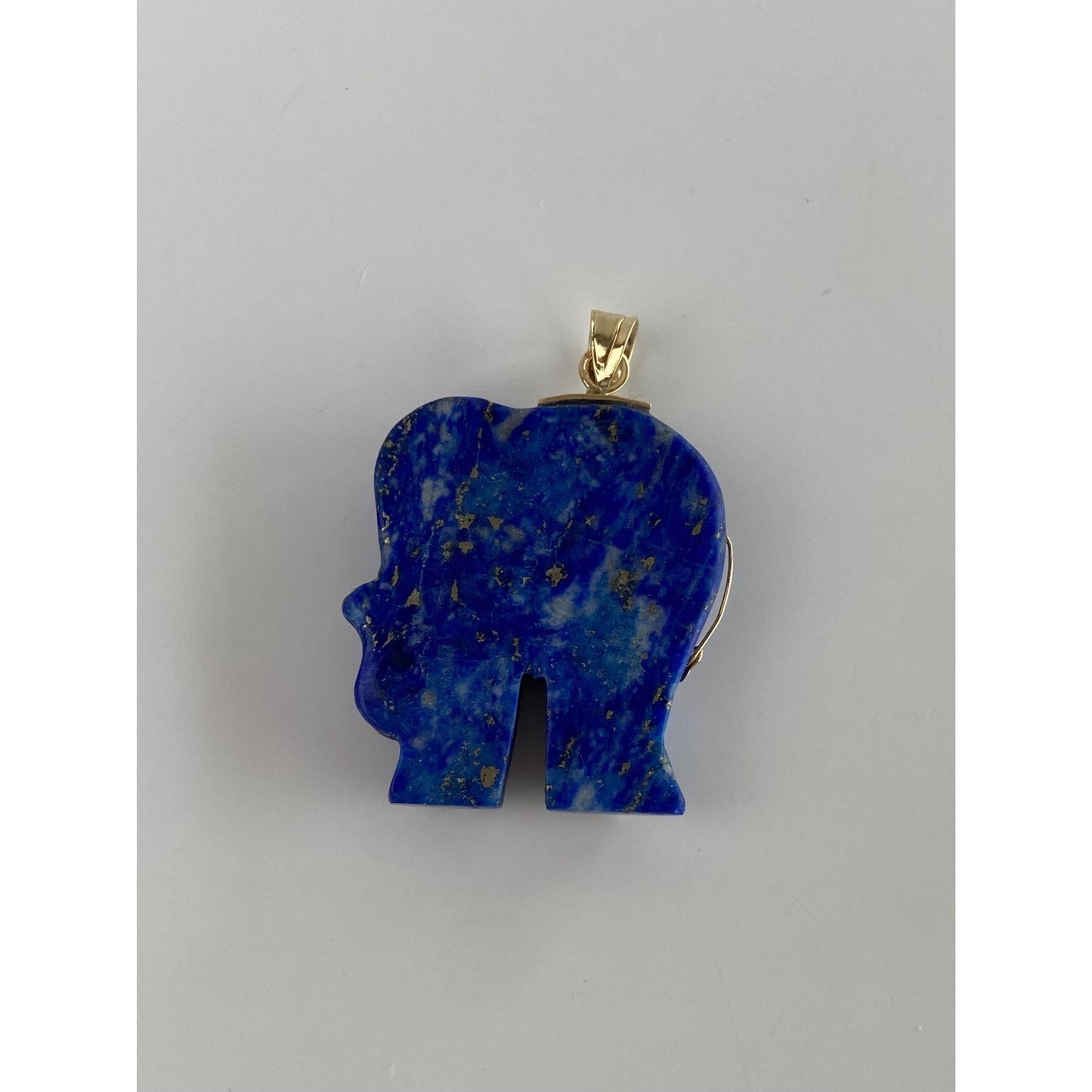 Vintage Solid 14k Yellow Gold Blue Lapis Pink Spinel Elephant Charm