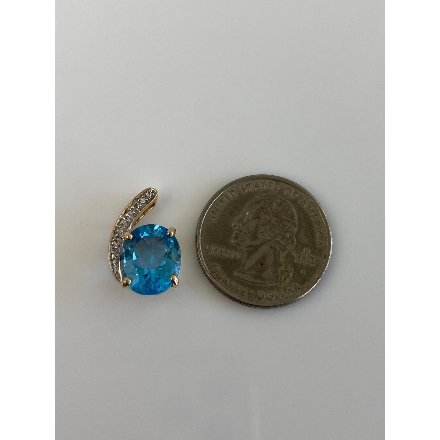 Vintage Solid 10k White & Yellow Gold Diamond Topaz Charm