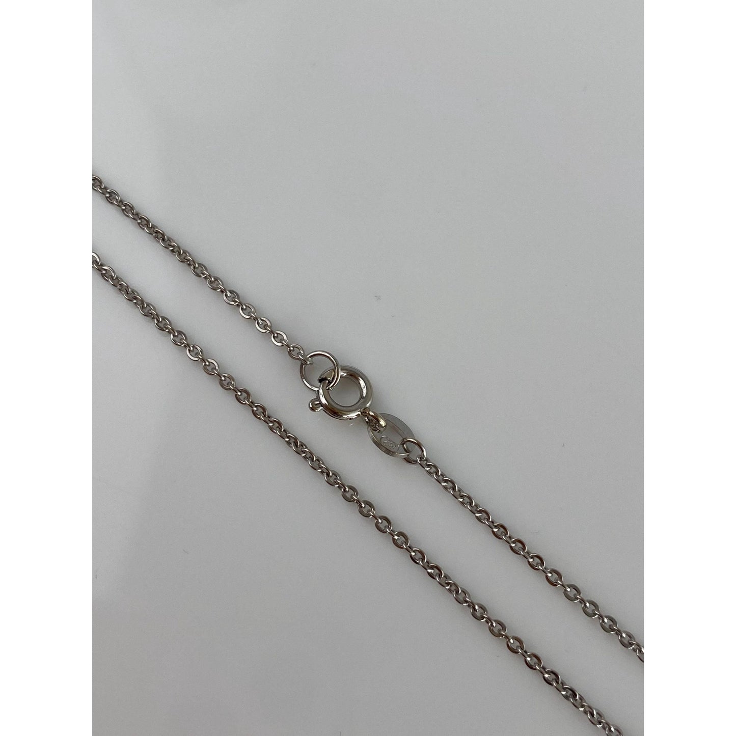 Vintage Solid 14k White Gold Tight Cable Chain Necklace - 15.75 inches