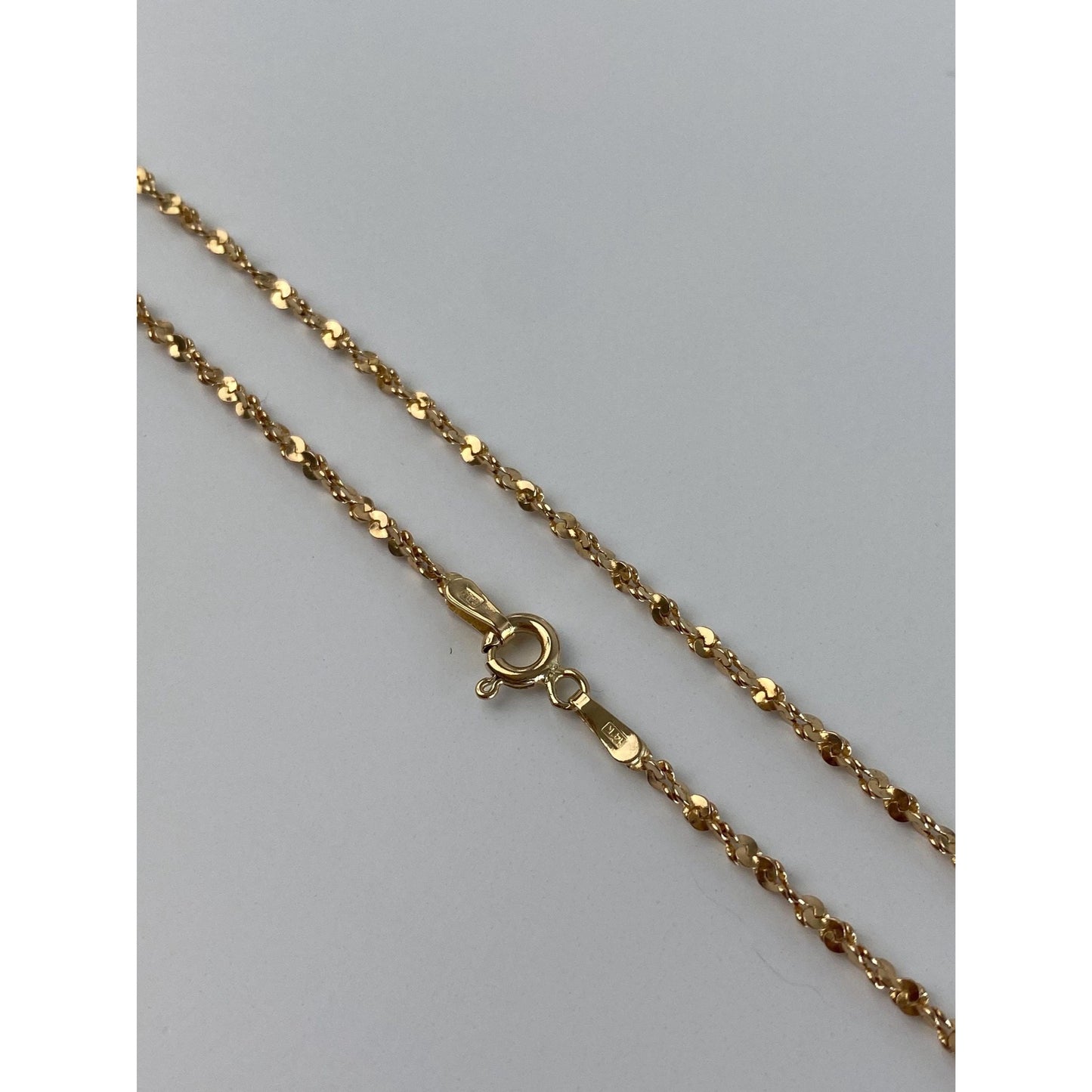 Vintage Solid 14k Yellow Gold Long Twist Chain Necklace - 24.25 inches