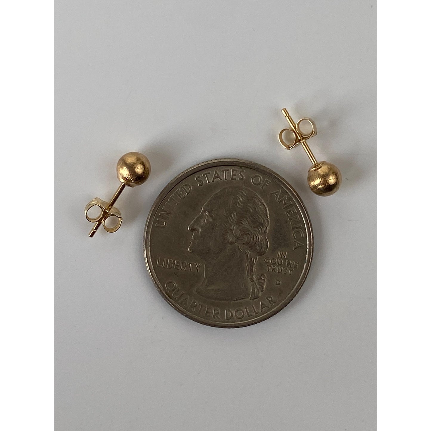 Vintage 14k Yellow Gold Textured Ball Stud Earrings