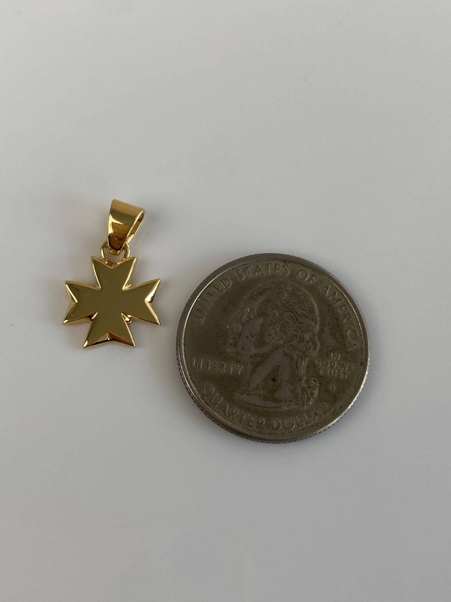 Vintage Solid 18k Yellow Gold Cross Charm