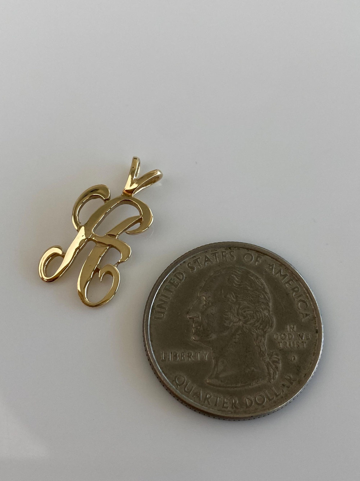 Vintage Solid 12k Yellow Gold Initial Charm