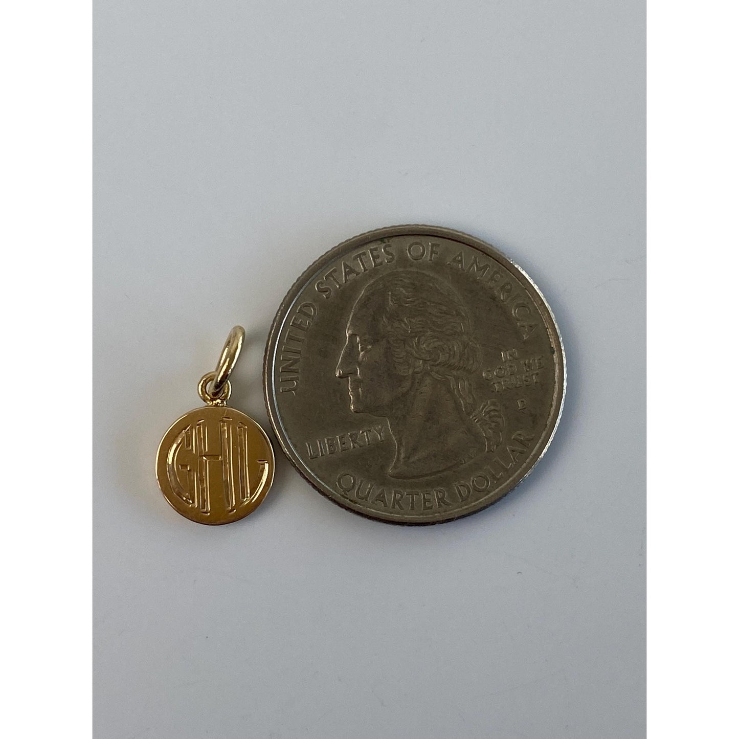 Vintage Solid 14k Yellow Gold Monogram 'GHL' Stick Pin Conversion Charm