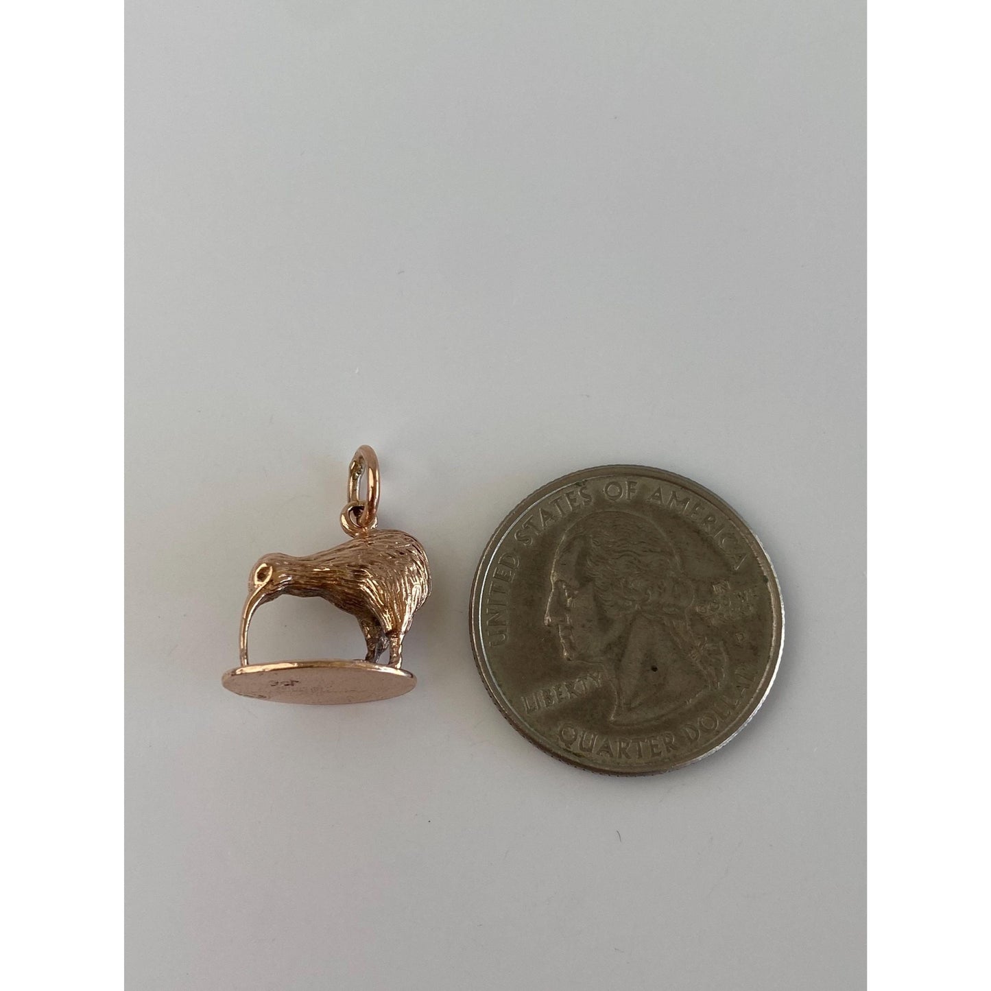 Vintage Solid 9k Rosey Gold Kiwi Bird Charm
