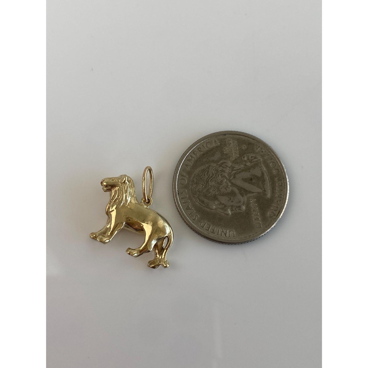 Vintage Solid 9k Yellow Gold Lion Charm