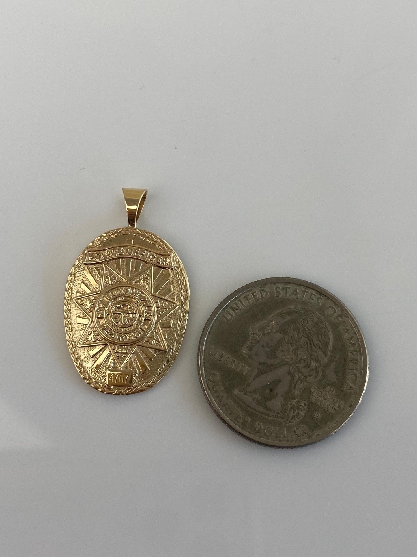 Vintage Solid 14k Yellow Gold Police Officer Badge Charm