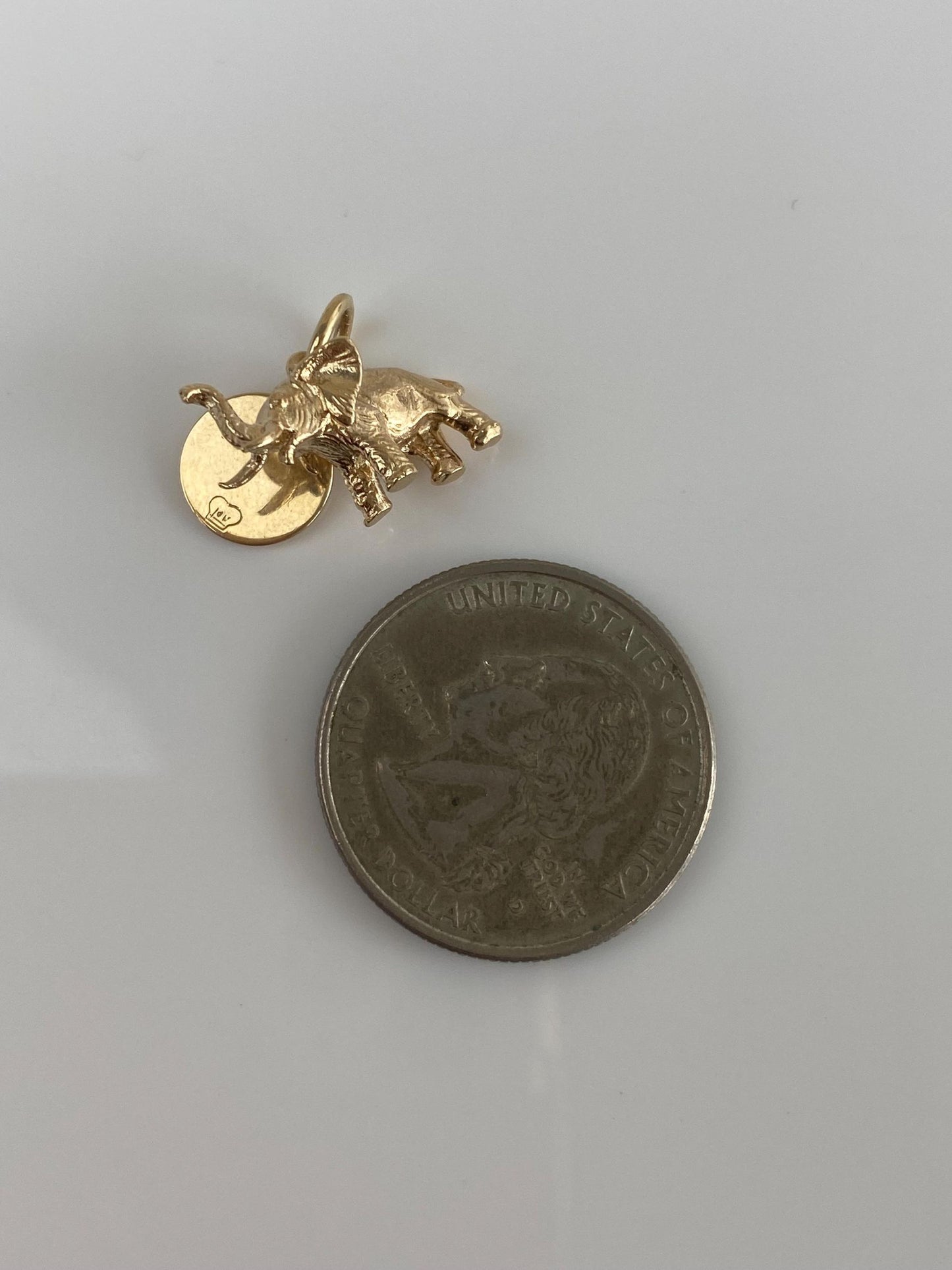 Vintage Solid 14k Yellow Gold Elephant Congo 1958 Charm