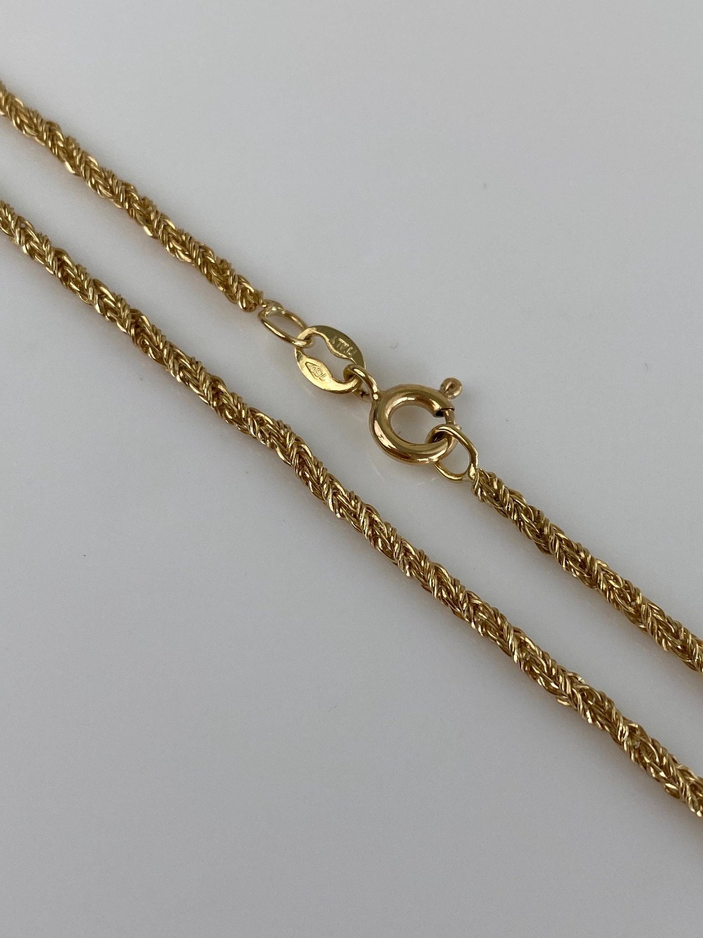 Vintage Solid 18k Yellow Gold Twist Chain Necklace - 27.5 inches
