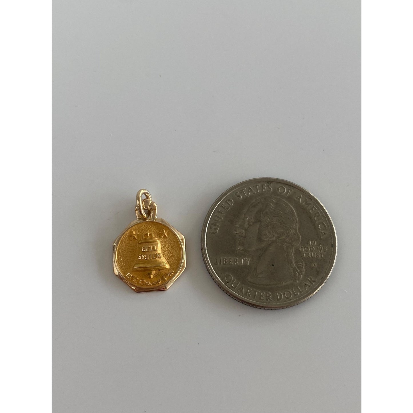 Vintage Solid 14k Yellow Gold Bell System Charm