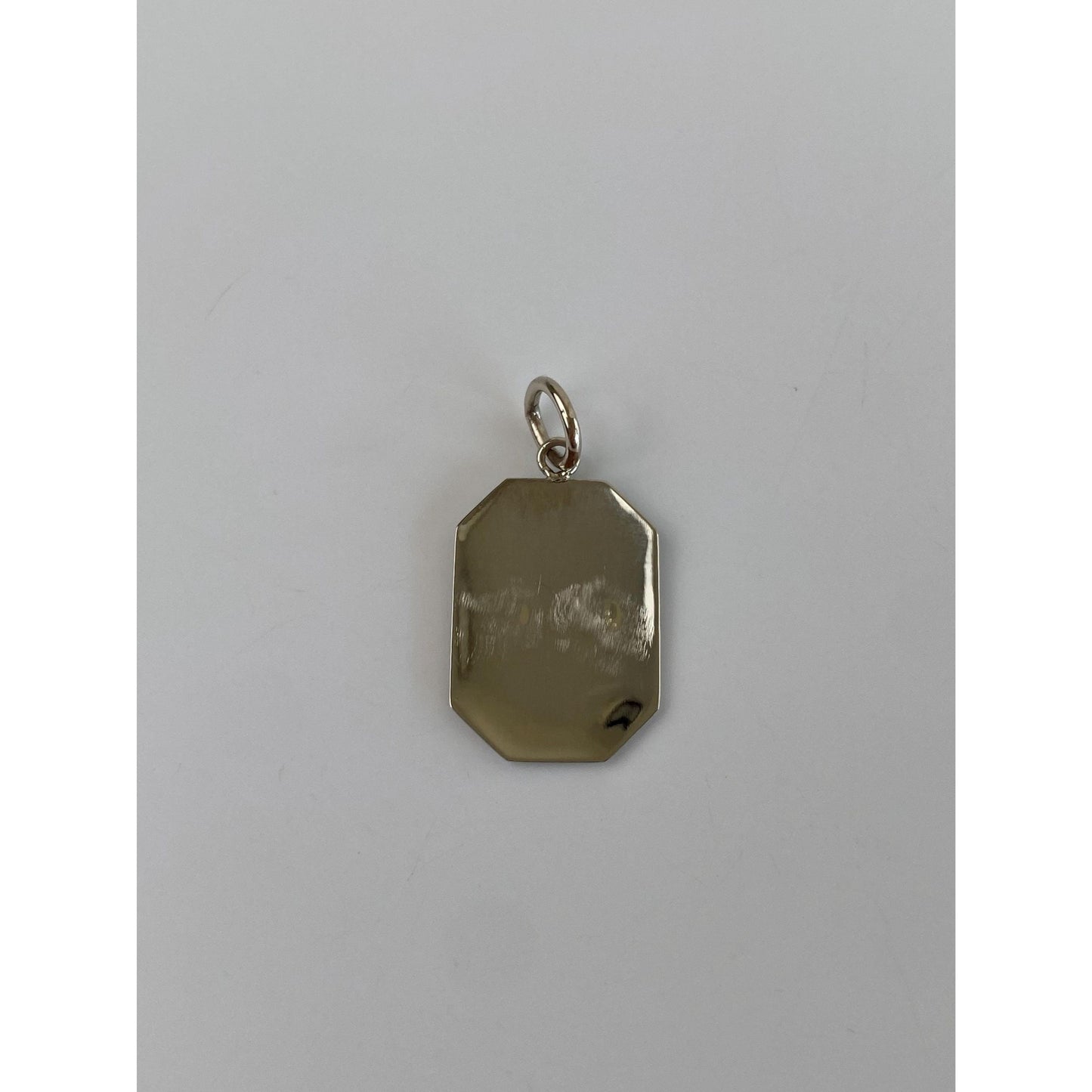 Vintage Solid 14k White Gold Engraved RW Cufflink Conversion Charm