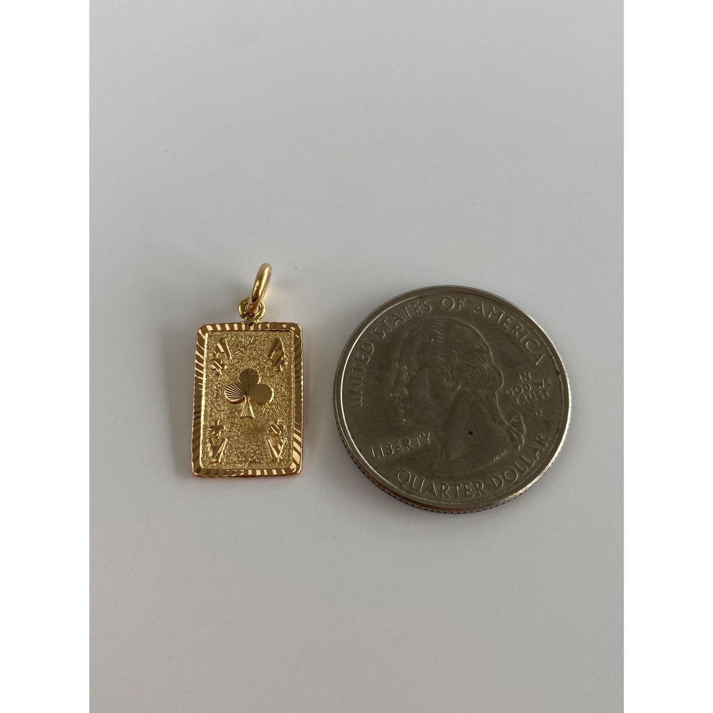 Vintage Solid 18k Yellow Gold Ace of Clubs Cufflink Conversion Charm