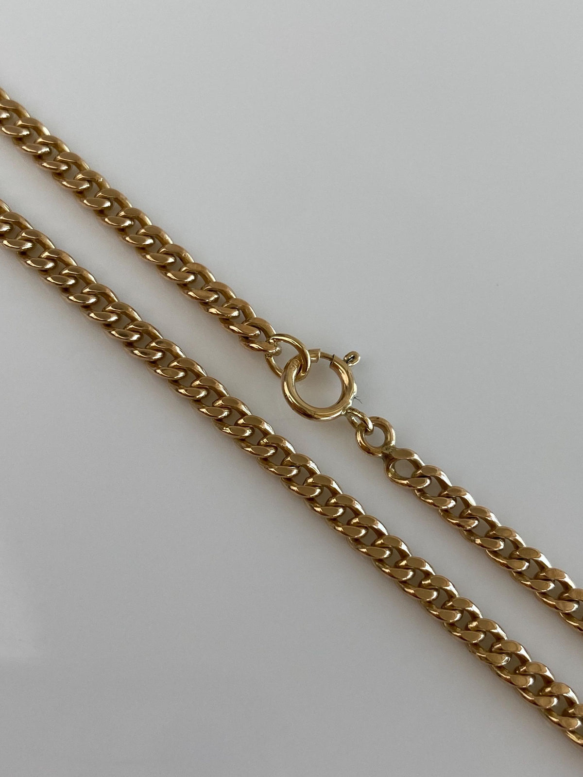 Vintage Solid 14k Yellow Gold Curb Chain Necklace - 20 inches