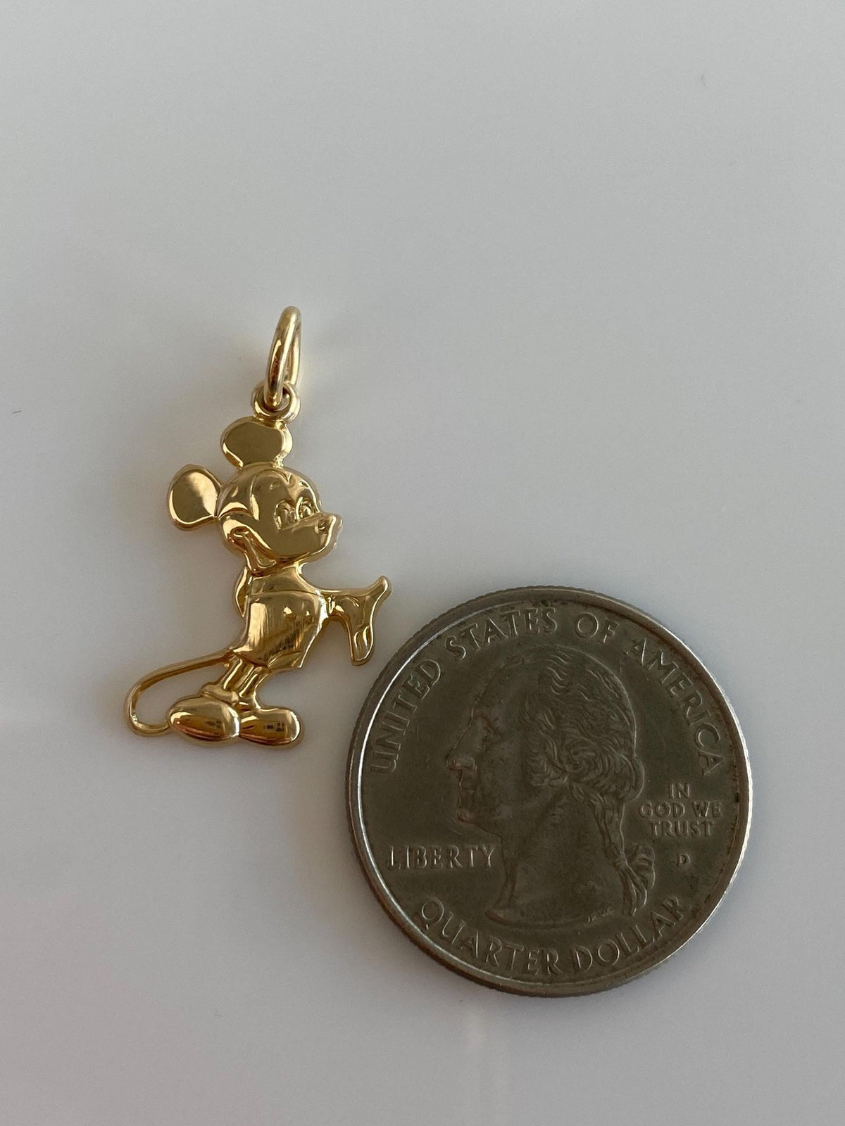 Vintage Solid 14k Yellow Gold Mickey Mouse Charm