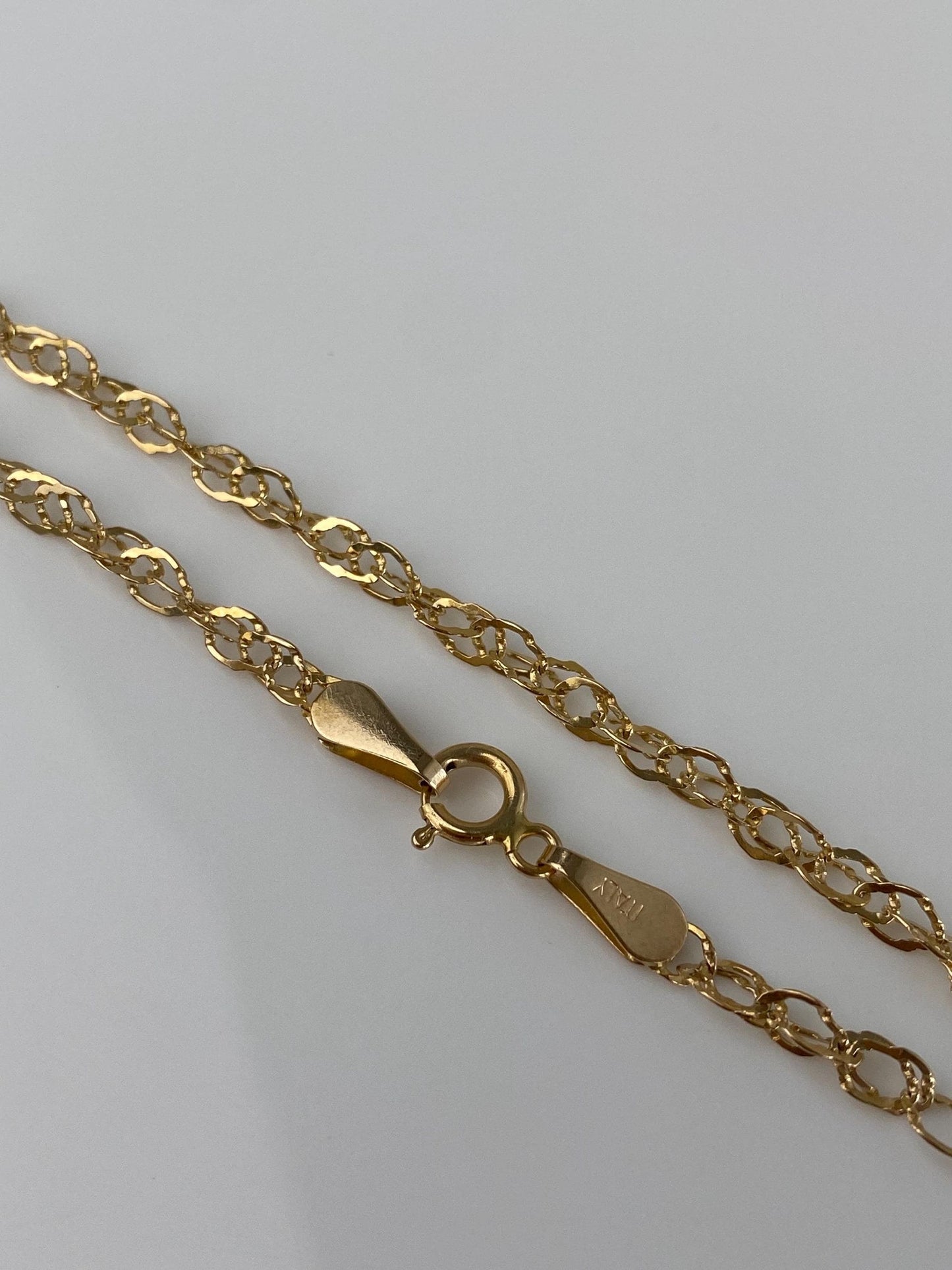 Vintage Solid 14k Yellow Gold Twist Chain Bracelet - 7.5 inches