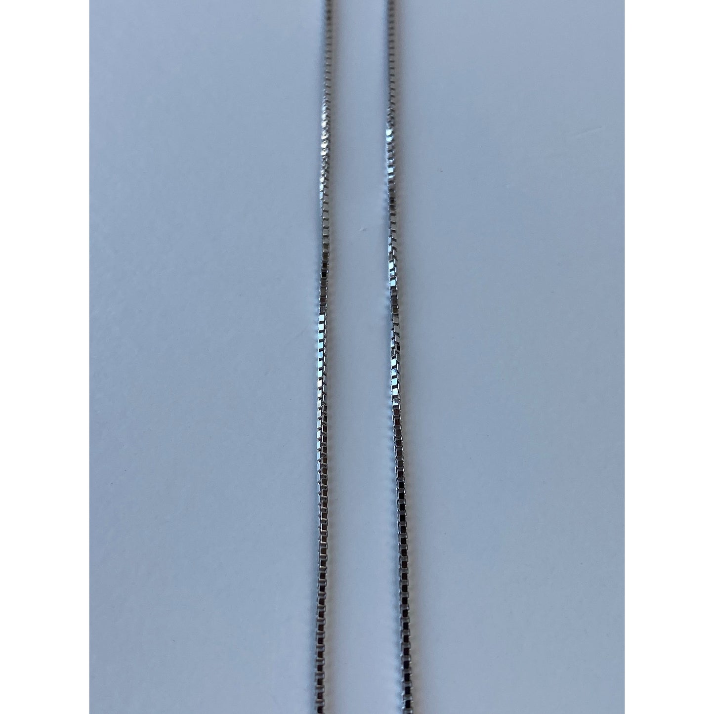 Solid 14k White Gold Box Chain Necklace - 20.5 inches
