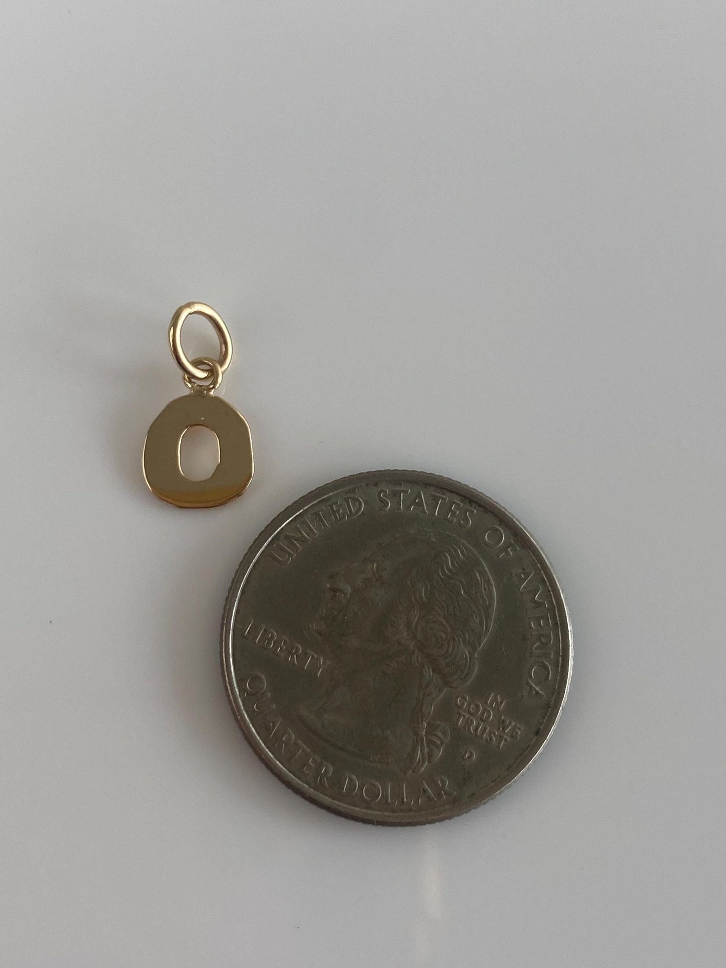 Solid 14k Yellow Gold Initial 'O' Charm