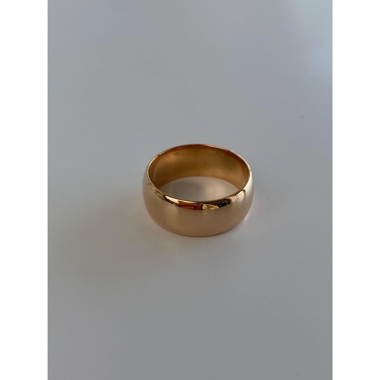Vintage Solid 14k Rosey Gold Wide Ring Band - Size 7