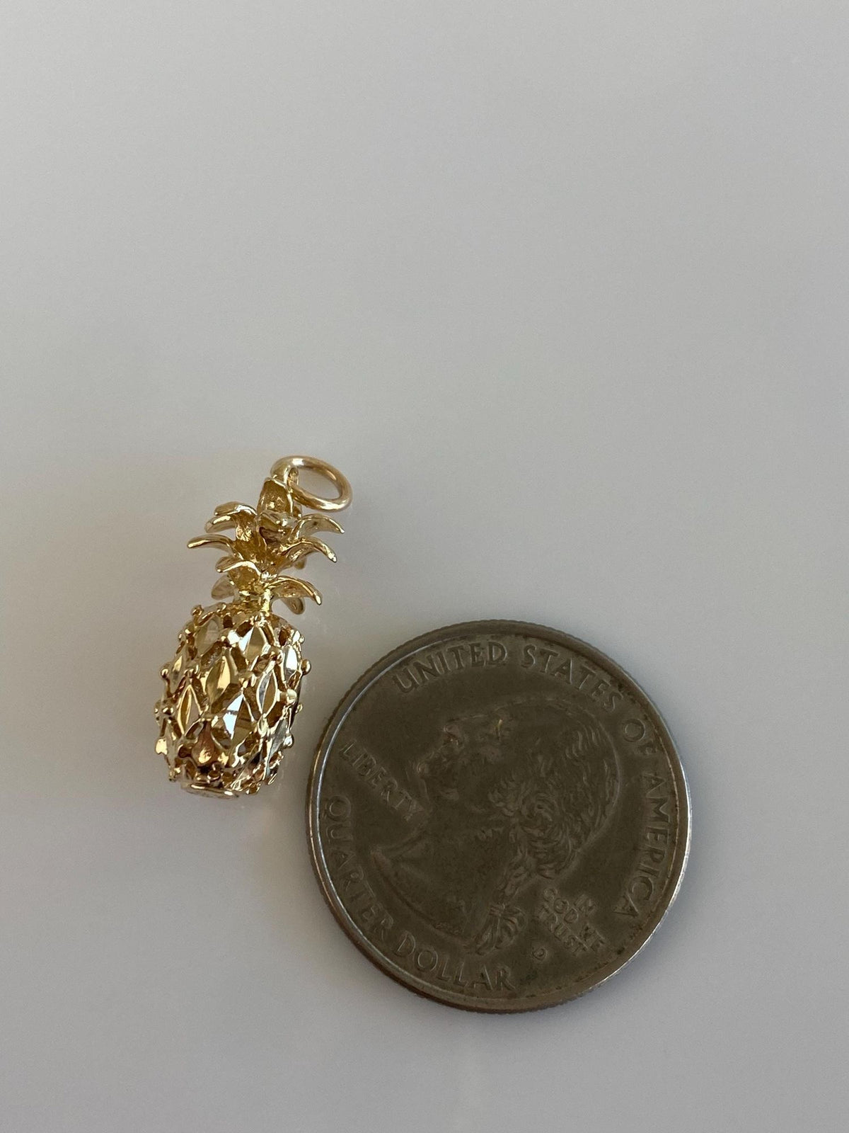 Vintage 14k Yellow Gold Diamond Cut Pineapple Charm