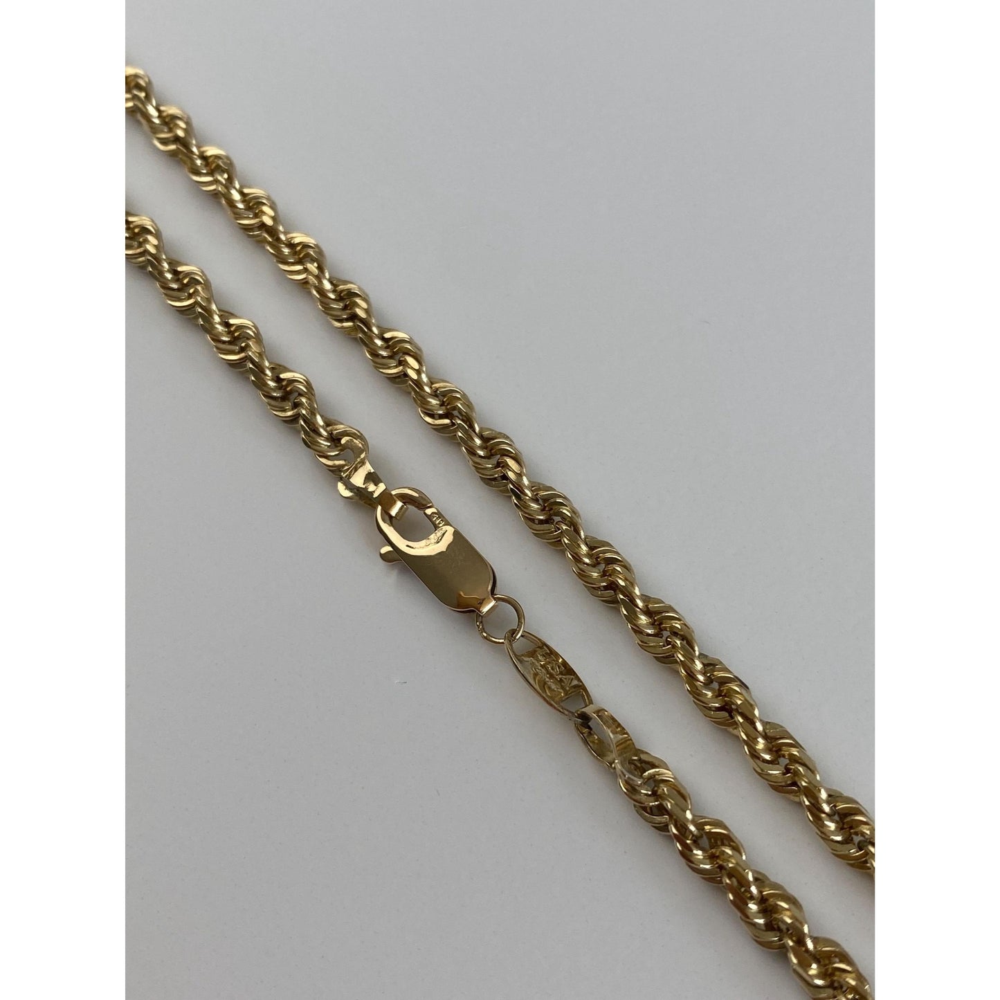 Vintage Solid 14k Yellow Gold Rope Chain Necklace - 18.75 inches