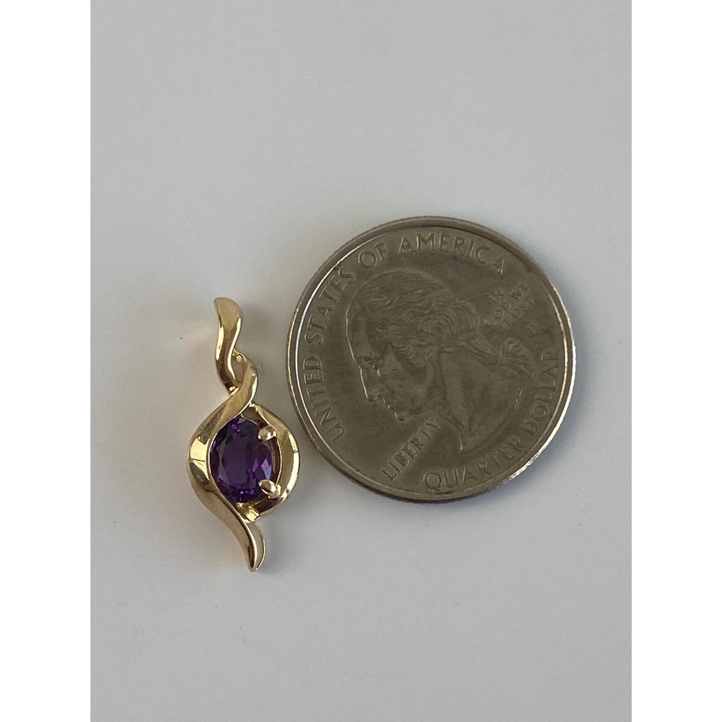 Vintage Solid 14k Yellow Gold Amethyst Charm