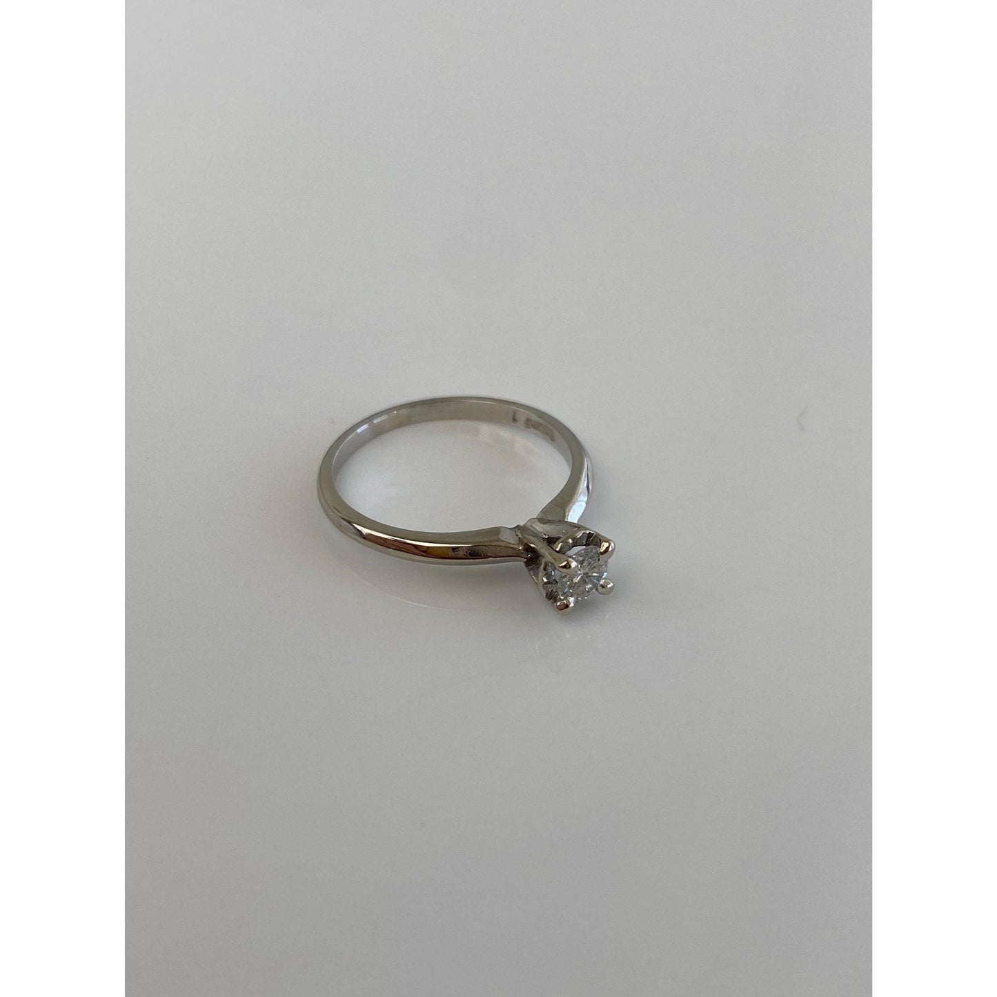 Vintage Solid 14k White Gold Diamond Ring - Size 5.75