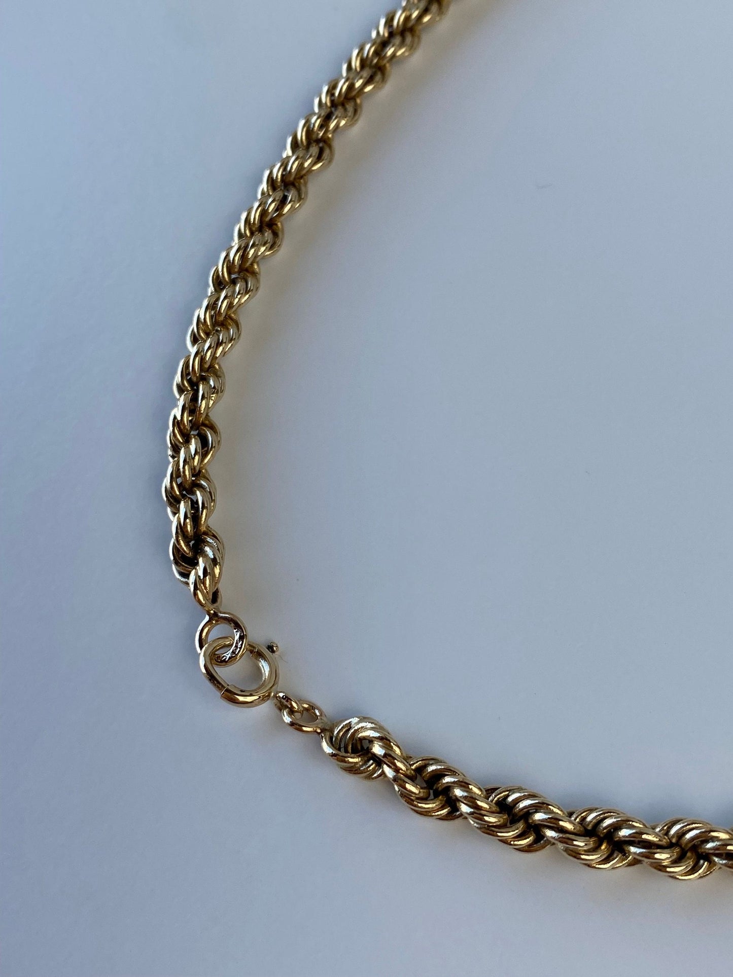 Vintage Solid 14k Yellow Gold Chunky Rope Chain Necklace - 30.25 inches