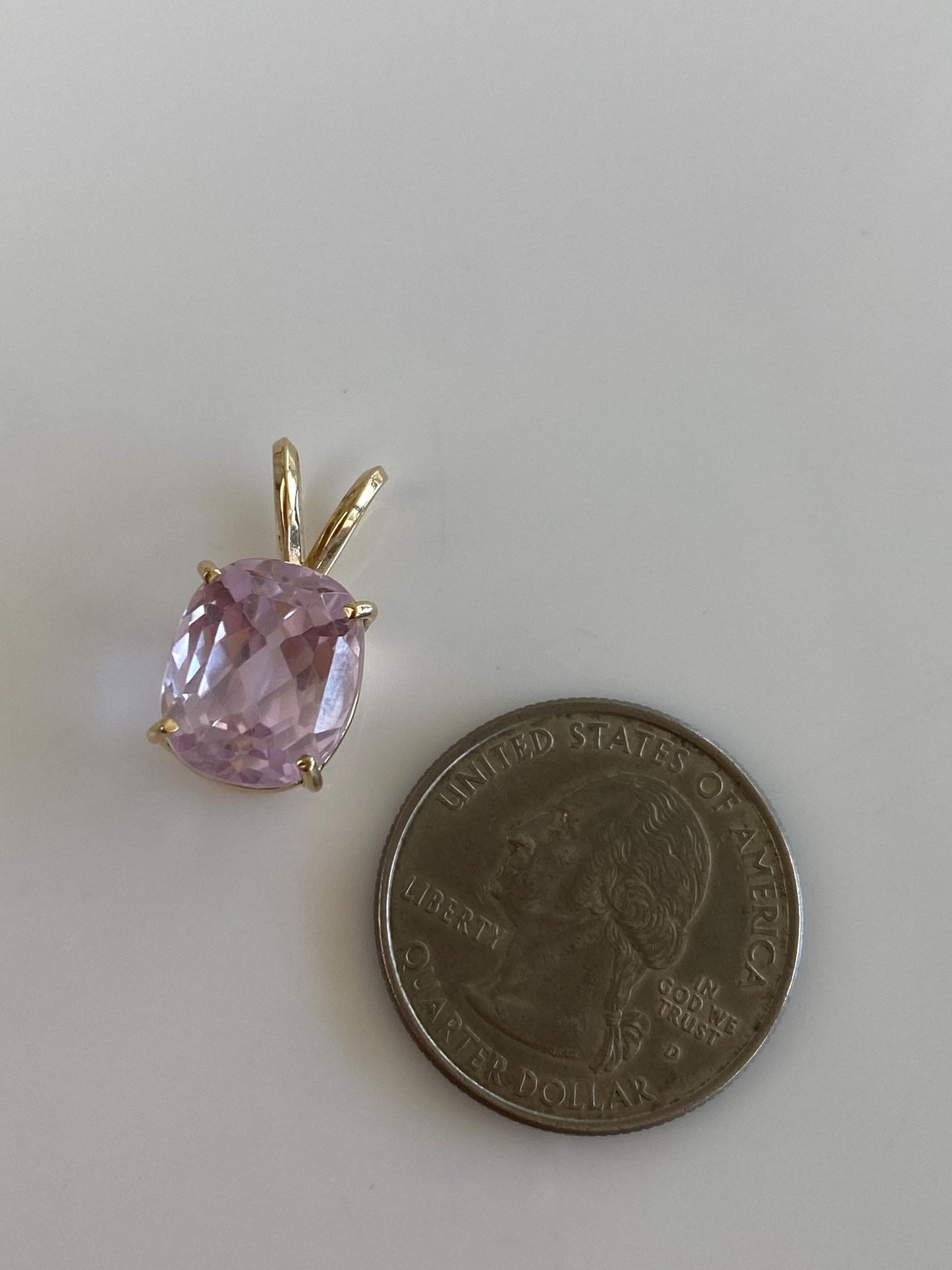 Vintage Solid 14k Yellow Gold Rose Cut Pink Quartz Charm