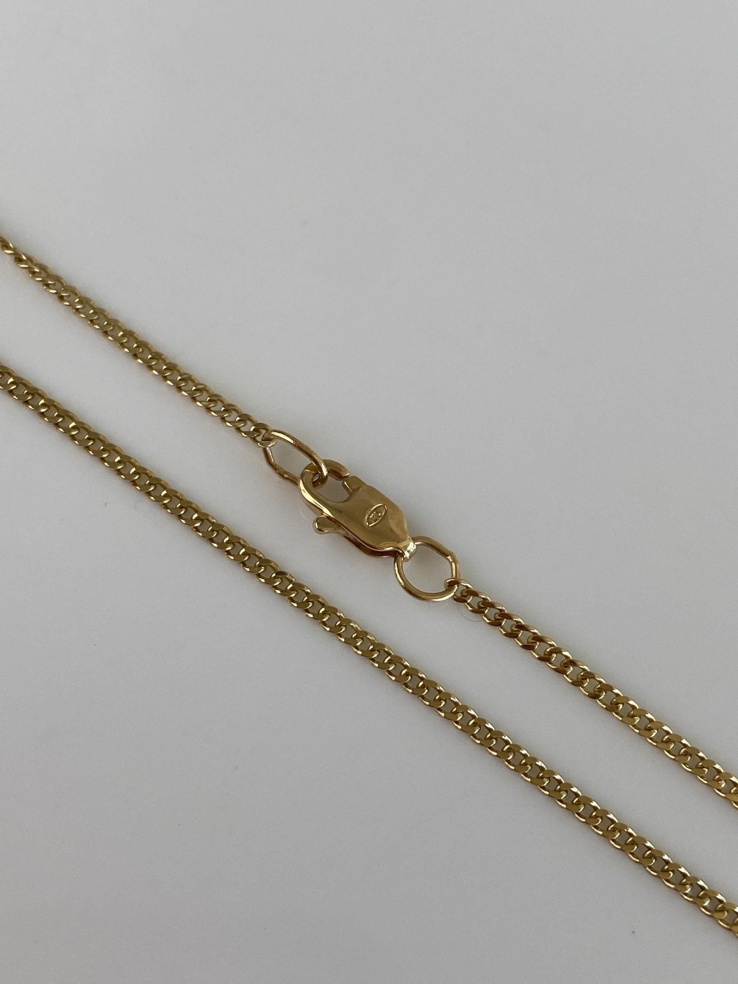 Vintage Solid 14k Yellow Gold Tight Curb Chain Necklace - 20.25 inches