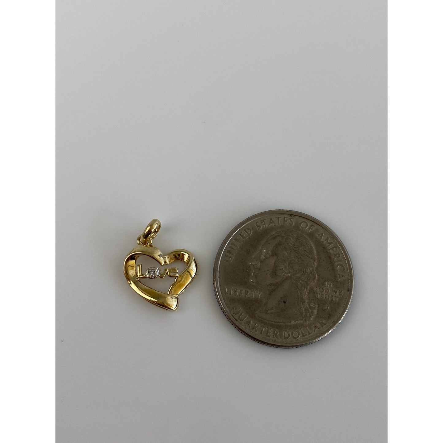 Vintage Solid 10k Yellow Gold Love Heart Charm
