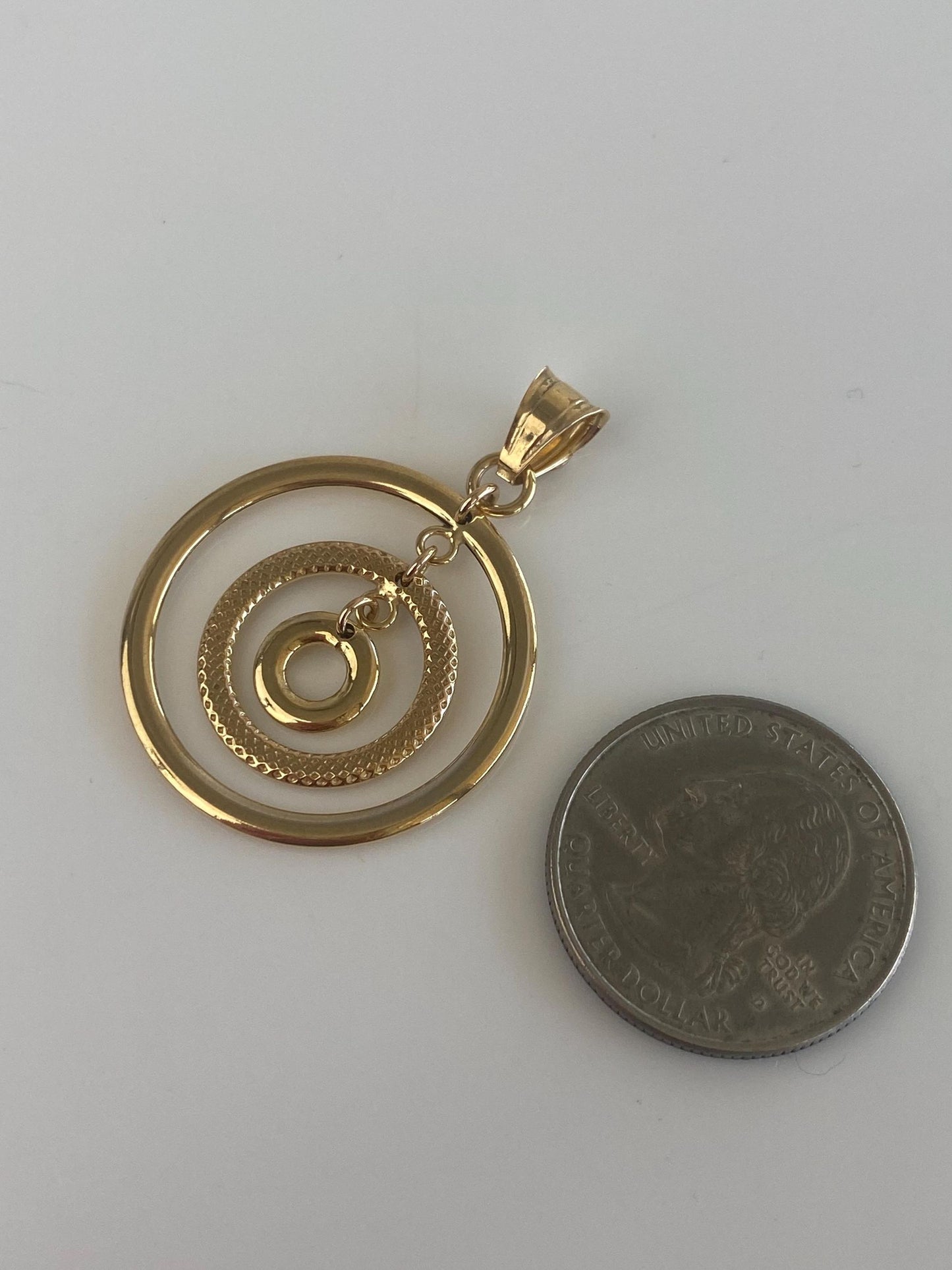 Vintage 14k Yellow Gold Textured Circles Charm