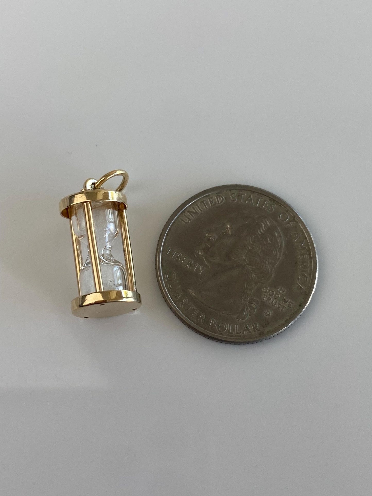 Vintage Solid 14k Yellow Gold Hourglass Charm