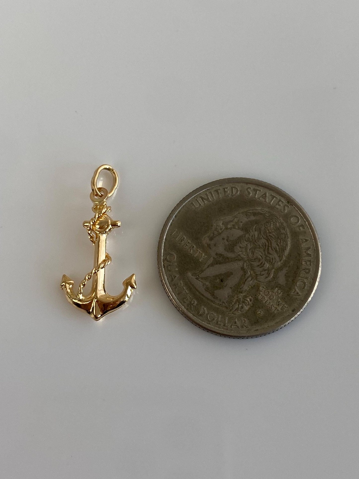 Vintage 18k Yellow Gold Anchor Charm