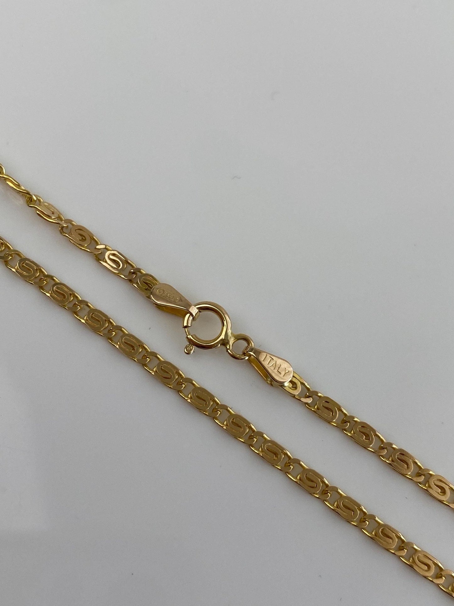 Vintage Solid 14k Yellow Gold Spiral Link Chain Necklace - 16 inches