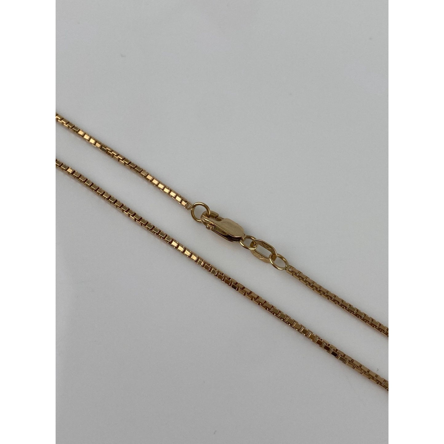 Vintage Solid 14k Yellow Gold Long Box Chain Necklace - 24.75 inches