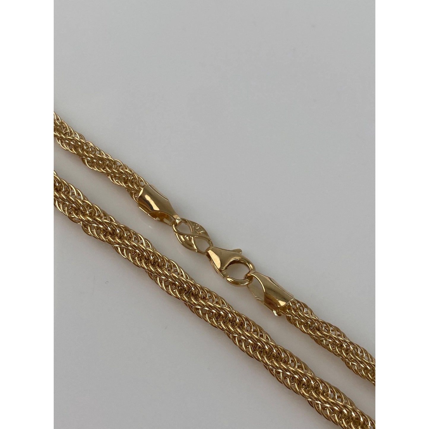 Vintage 14k Yellow Gold Woven Rope Chain Necklace - 18 inches